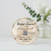 Boho QR Code Rustic Wood Einzigartiges Brautparty Save The Date (Stehend Vorderseite)
