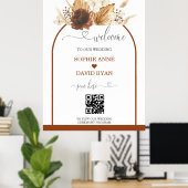Boho QR Code Terracotta Arch Wedding Welcome Sign Poster (Heimbüro)