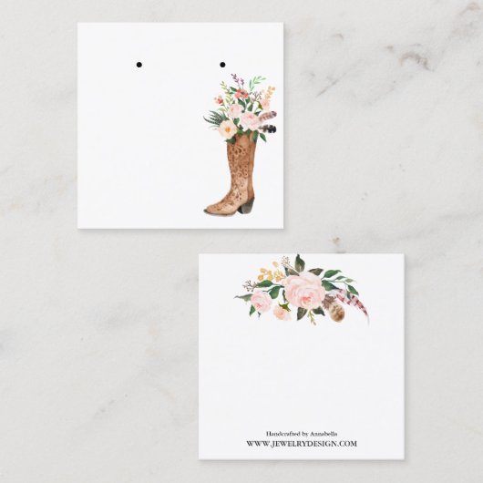 Boho Quadratische Visitenkarte (Vorne/Hinten)