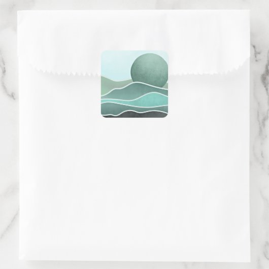 Boho Quadratischer Aufkleber (Tasche)