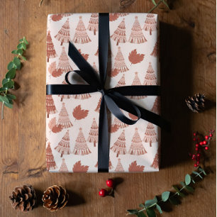 Boho-Quaste und Weihnachtsdekoration Design  Geschenkpapier