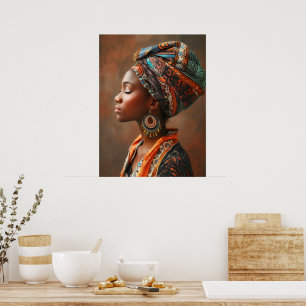 Boho Queen: Afrikanische Dame an der traditionelle Poster