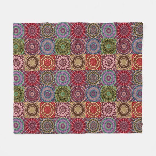 Boho Quilt Blanket Fleecedecke (Vorderseite (Horizontal))