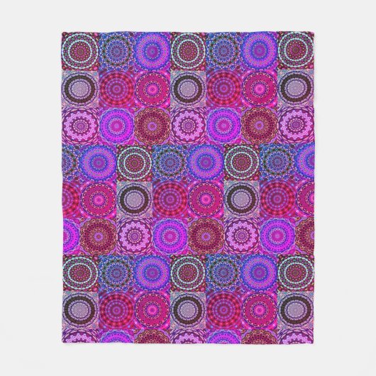 Boho Quilt Blanket - Lila Fleecedecke (Vorderseite)