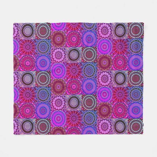 Boho Quilt Blanket - Lila Fleecedecke (Vorderseite (Horizontal))