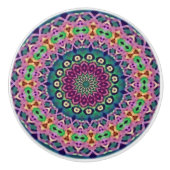 Boho Quilt Keramik Knob Keramikknauf (Vorderseite)