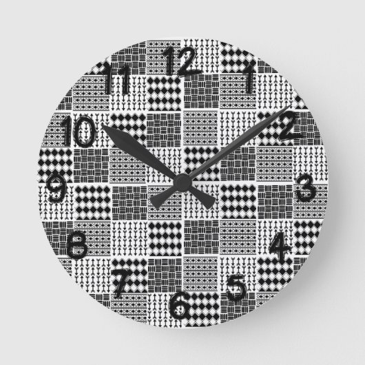 Boho Quilt Runde Wanduhr (Vorderseite)