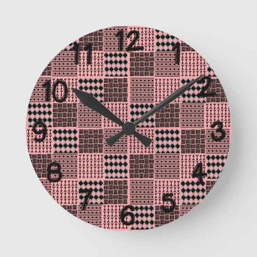 Boho Quilt Runde Wanduhr (Vorderseite)