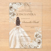 Boho Quinceanera Acryleinladungen (Vorderseite)