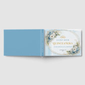 Boho Quinceañera Dusty Blue Gold Eucalyptus Gästebuch (Voll)