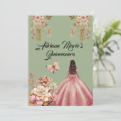 Boho Quinceanera Einladung (Stehend Vorderseite)