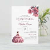 Boho Quinceanera Einladung (Stehend Vorderseite)