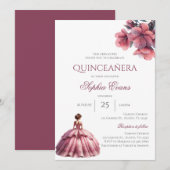 Boho Quinceanera Einladung (Vorne/Hinten)