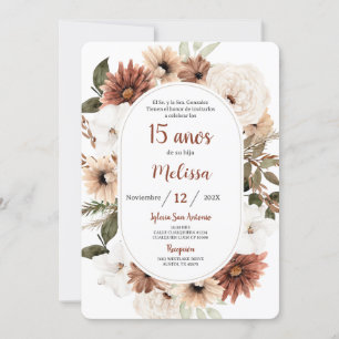 Boho Quinceañera Einladung