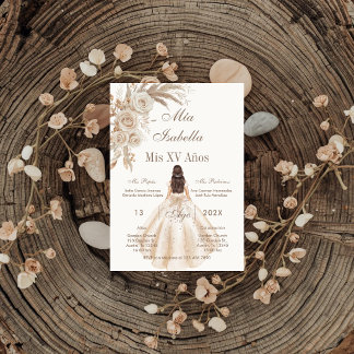 Boho Quinceanera Spanisch Einladung