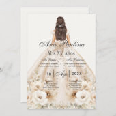 Boho Quinceanera Spanish Einladung (Vorne/Hinten)