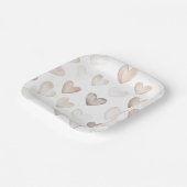 Boho Quirky Cream Beige Herz Muster Pappteller (Gewinkelt)