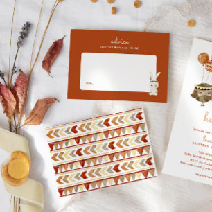 Boho Rabbit Navajo Baby Shower Elternratgeber Mitteilungskarte