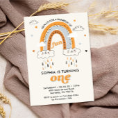 Boho Rainbow 1. Geburtstag Einladung