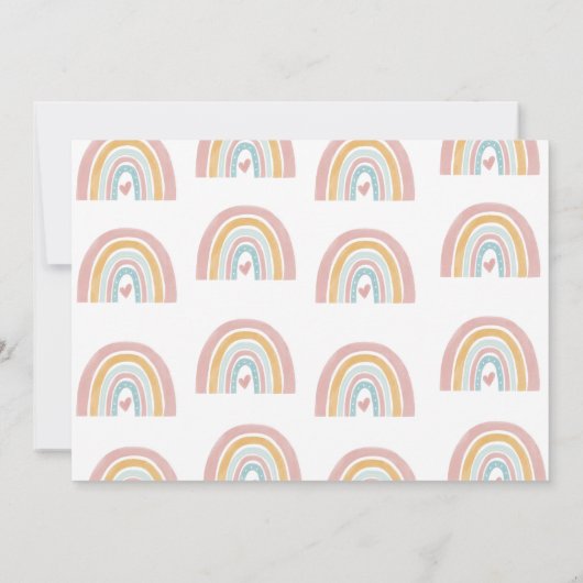 Boho Rainbow 1. Geburtstag Foto Einladung (Rückseite)