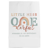 Boho Rainbow 1st Birthday Gift Bag - Wasserfarbe E Mittlere Geschenktüte (Rückseite)