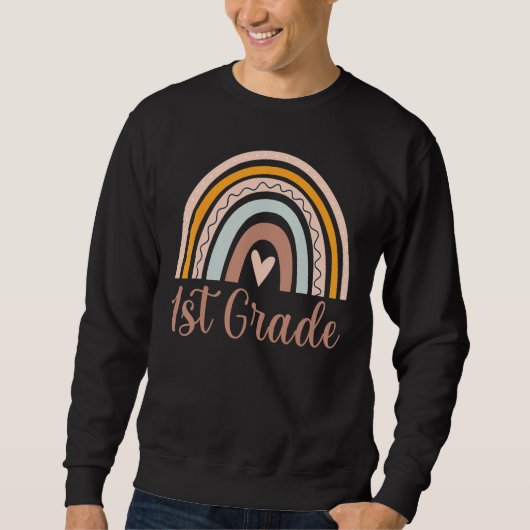 Boho Rainbow 1st Grade Teacher Student  Back To Sc Sweatshirt (Vorderseite)