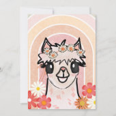 Boho Rainbow Alpaca Birthday Einladung (Vorderseite)