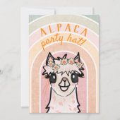 Boho Rainbow Alpaca Zweiter Geburtstag Einladung (Vorderseite)