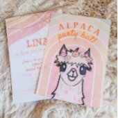 Boho Rainbow Alpaca Zweiter Geburtstag Einladung
