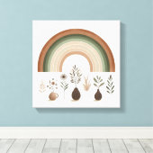 Boho Rainbow and Earthy Botanicals Leinwanddruck (Insitu (Holzboden))