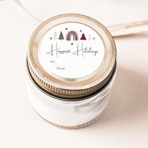 Boho Rainbow and Hearsts Die schönsten Ferien nach Runder Aufkleber