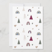 Boho Rainbow and Hearts Christmas Lunch Einladung (Rückseite)