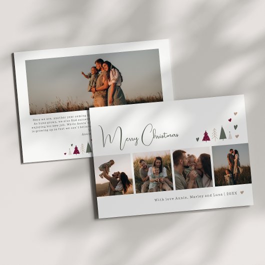 Boho Rainbow and Hearts Frohe Weihnachten Fünf-Fot