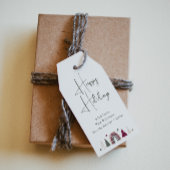 Boho Rainbow and Hearts Happy Holidays Family Geschenkanhänger