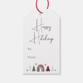 Boho Rainbow and Hearts Happy Holidays To und From Geschenkanhänger (Vorderseite)