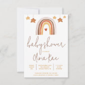 Boho Rainbow and Stars Gender Neutral Baby Shower Einladung