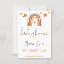 Boho Rainbow and Stars Gender Neutral Baby Shower Einladung