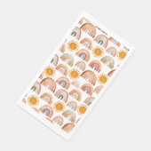 Boho Rainbow and Sun Watercolor Serviette (Ecke)