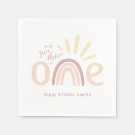 Boho Rainbow and Sunshine 1. Geburtstag Serviette
