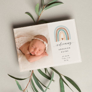 Boho Rainbow Ankündigung von Foto zur Geburt