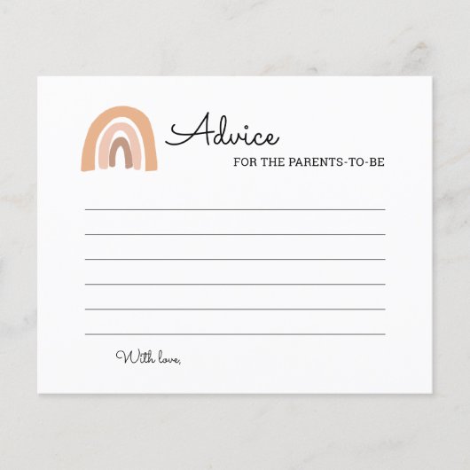 Boho Rainbow Baby Advice für die Eltern (Vorderseite)