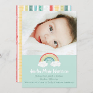 Boho Rainbow Baby Birth Ankündigung