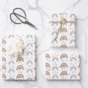 Boho Rainbow Baby Dusche Beige Terracotta Green W Geschenkpapier Set