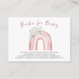 Boho Rainbow Baby Dusche, Bücher für Baby Begleitkarte