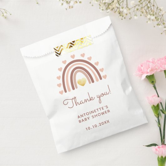 Boho Rainbow Baby Dusche Danke Blush Pink Geschenktütchen (Versiegelt)