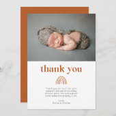 Boho Rainbow Baby Dusche Foto Danke Karte (Vorne/Hinten)