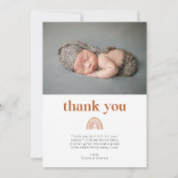 Boho Rainbow Baby Dusche Foto Danke Karte