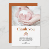 Boho Rainbow Baby Dusche Foto Danke Karte (Vorne/Hinten)