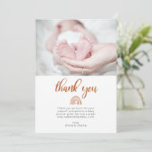 Boho Rainbow Baby Dusche Foto Danke Karte (Stehend Vorderseite)