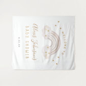 Boho Rainbow Baby Dusche Hintergrund Wandteppich (Vorderseite (Horizontal))